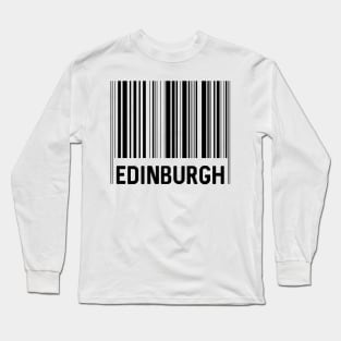 Edinburgh Bar Code Design (Black) Long Sleeve T-Shirt